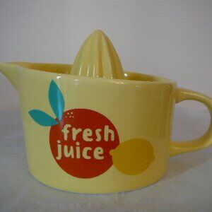 Va Au Lave-Vaisselle Manual Citrus Juicer Yellow Ceramic w/Orange Lemon-No Chips